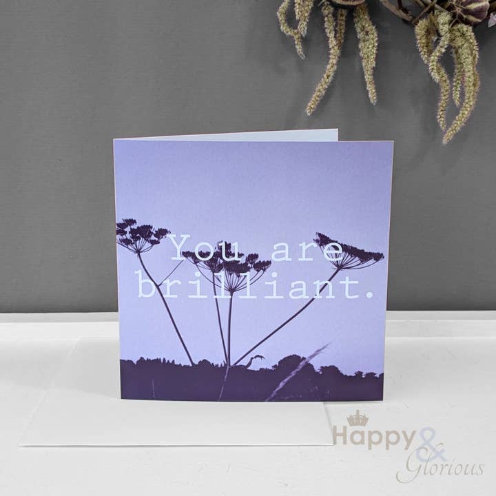 You are brilliant blank greetings card for wholesale by Happy & Glorious Wholesale