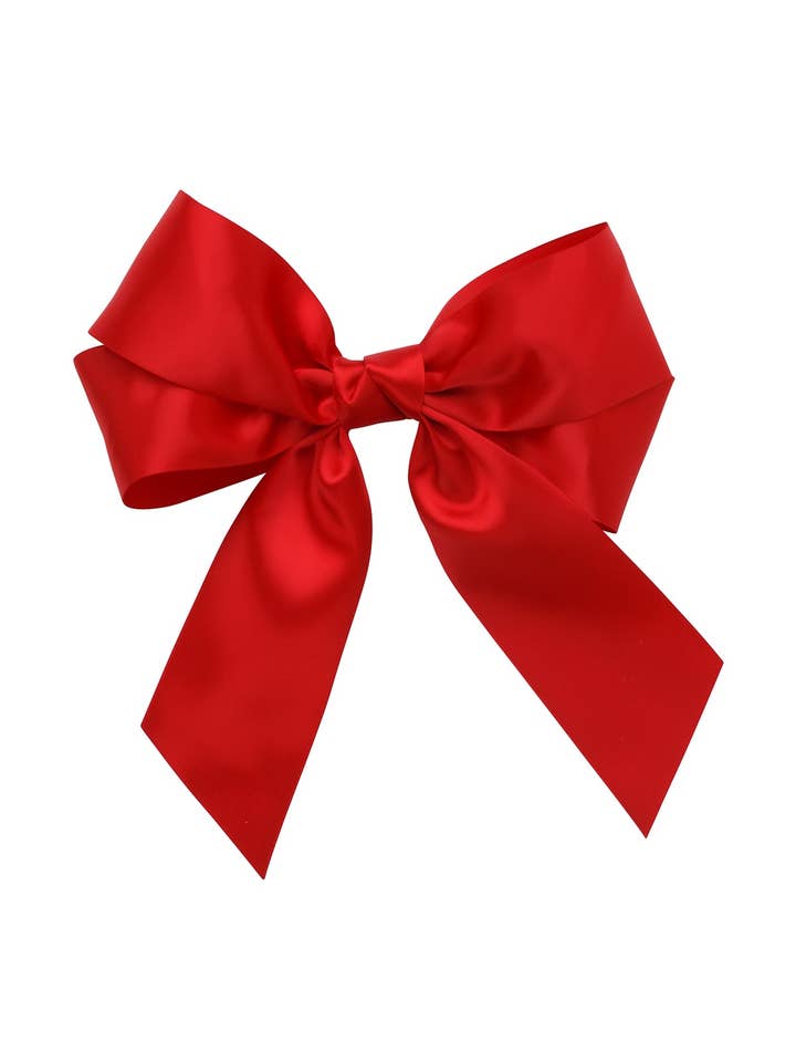 Oversized Bow Pony/Clip - Red for wholesale by Project 6 NY Kids
