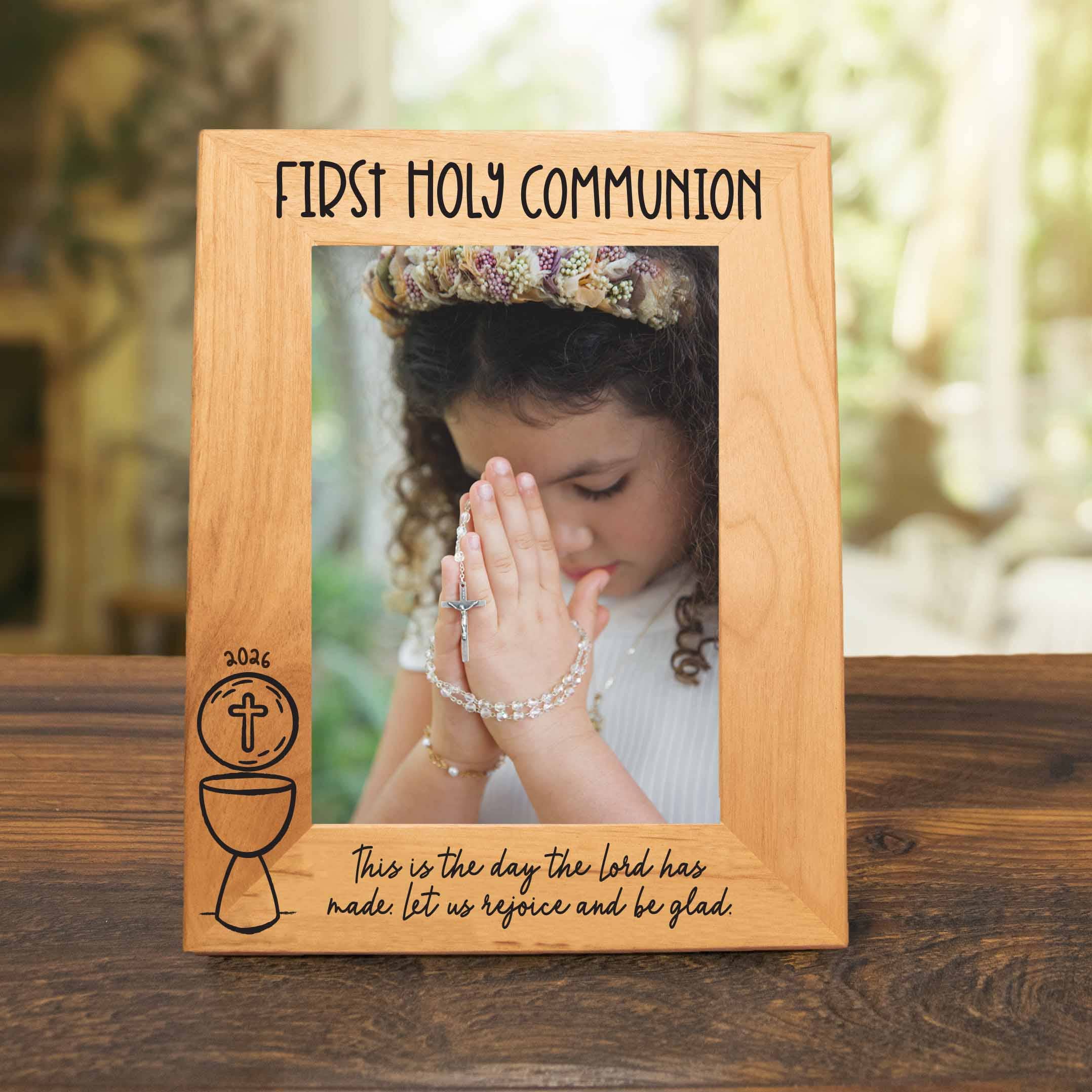 Firefly Wishes - Wholesale Picture Frame - First Holy Communion Wood Picture Frame - Classic Chalice0