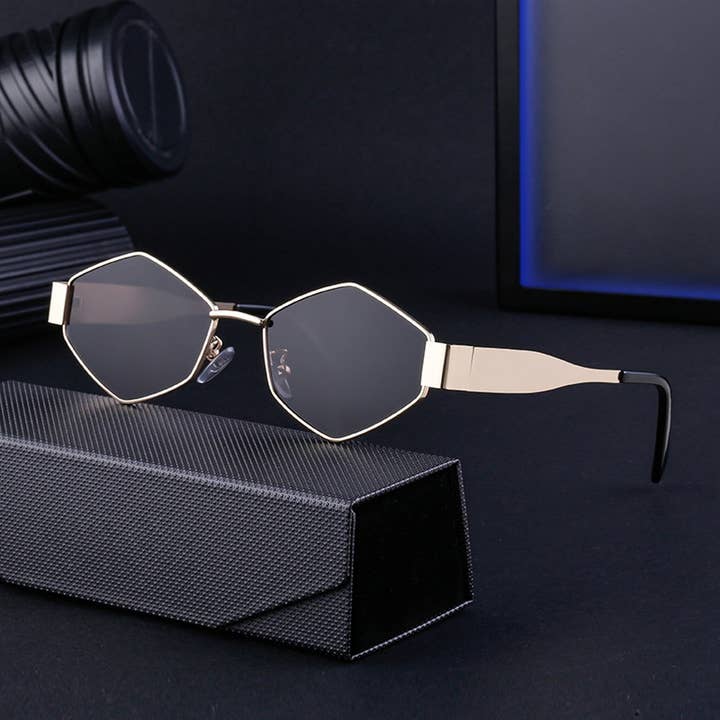 IRREGULAR METAL SUNGLASSES WITH WIDE TEMPLES_CWASG0594 for wholesale by ACCITY