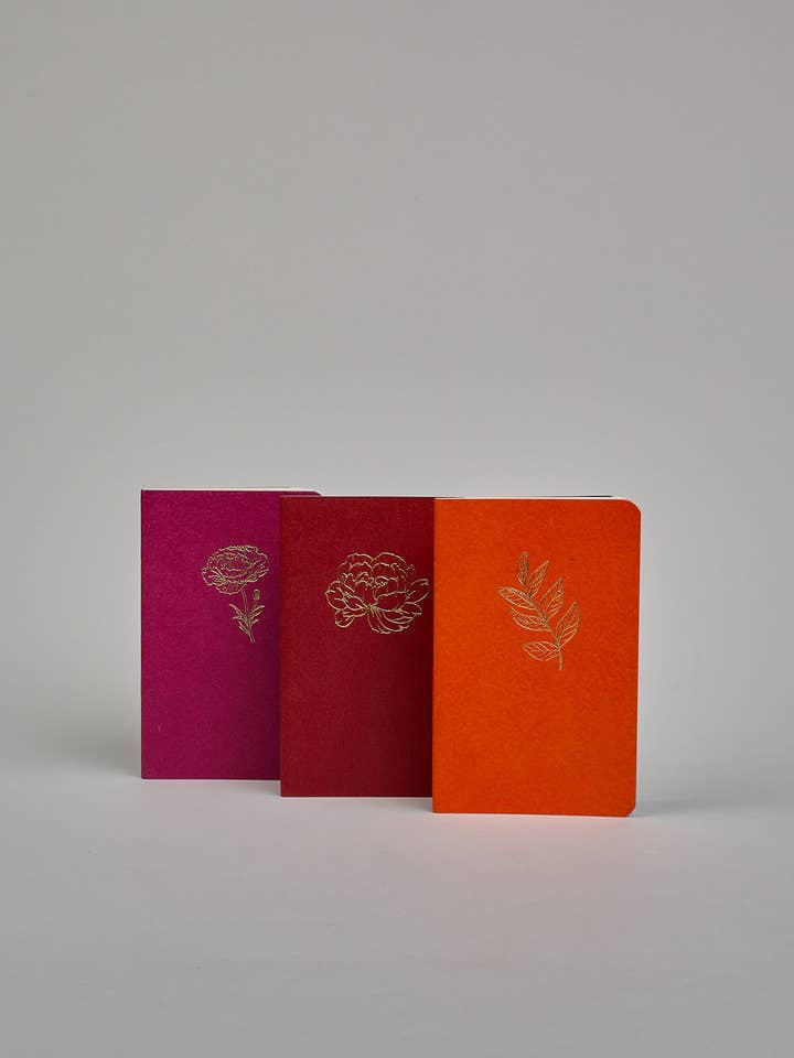 Notizhæfte-sæt bomuldslæder blomster pink S for engroshandel hos Herzilein-Wien GmbH