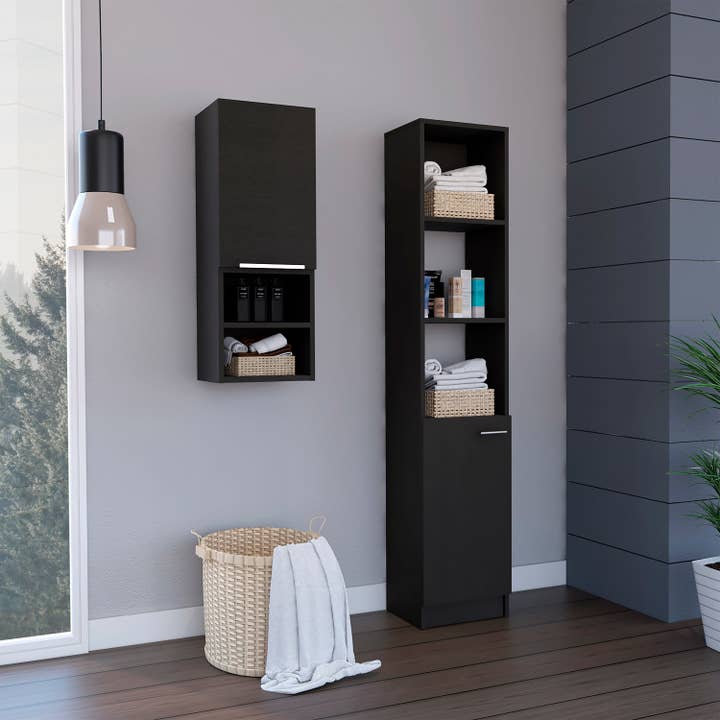 Glover 2 Piece Bathroom Set, Black Wengue Finish for wholesale on Faire