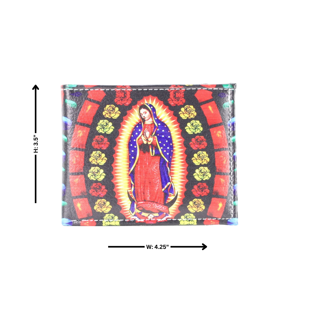 Leather Impressions Inc - Wholesale Wallet - Women's - Lady Guadalupe Roses Vegan Leather Bifold with Gift Box3