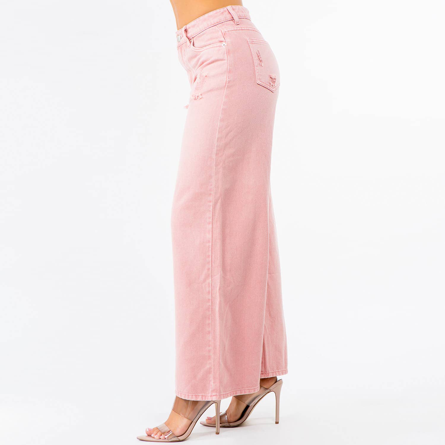 American Bazi - Venta al por mayor Vaqueros - Mujer - PANTALONES ANCHOS DESGASTADOS DE CINTURA ALTA - RJH303111