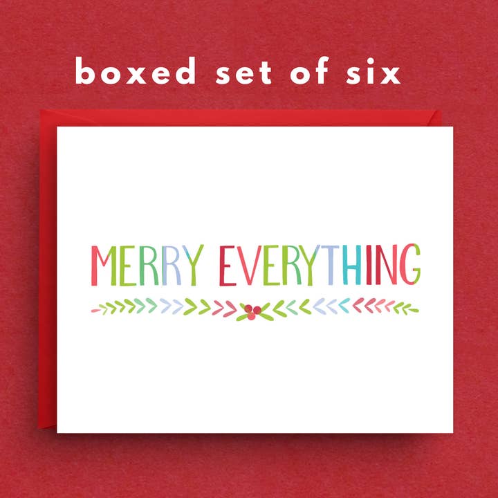 Christmas Cards Merry Everything Holiday Card - Boxed Set for wholesale by Nicole Marie Paperie