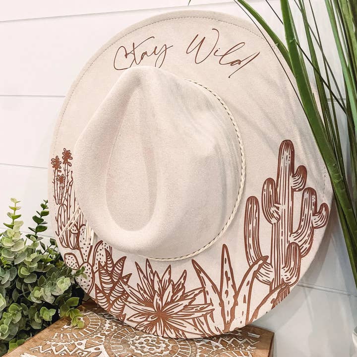 Willie & Dolly Designs - Wholesale Cowboy Hat - Women's - Engraved Desert Scene Hat2