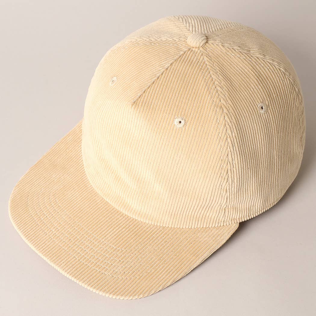 Fashion City – wholesale Baseball cap – Women's – Plain Corduroy Flat Brim Snapback Cap Baseball Hat29