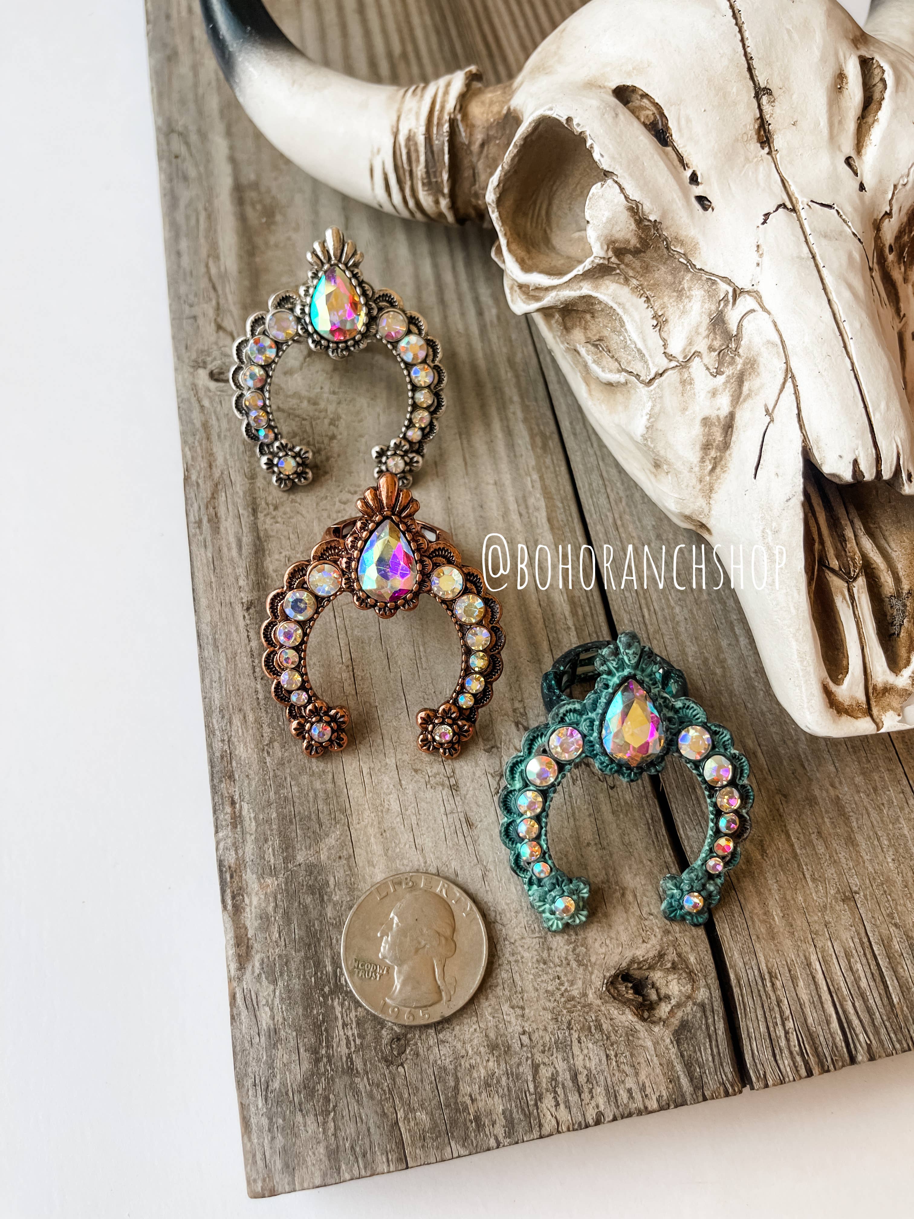 Boho Ranch Shop - Wholesale Cocktail/Statement Ring - Western Squash Blossom Concho Ring2