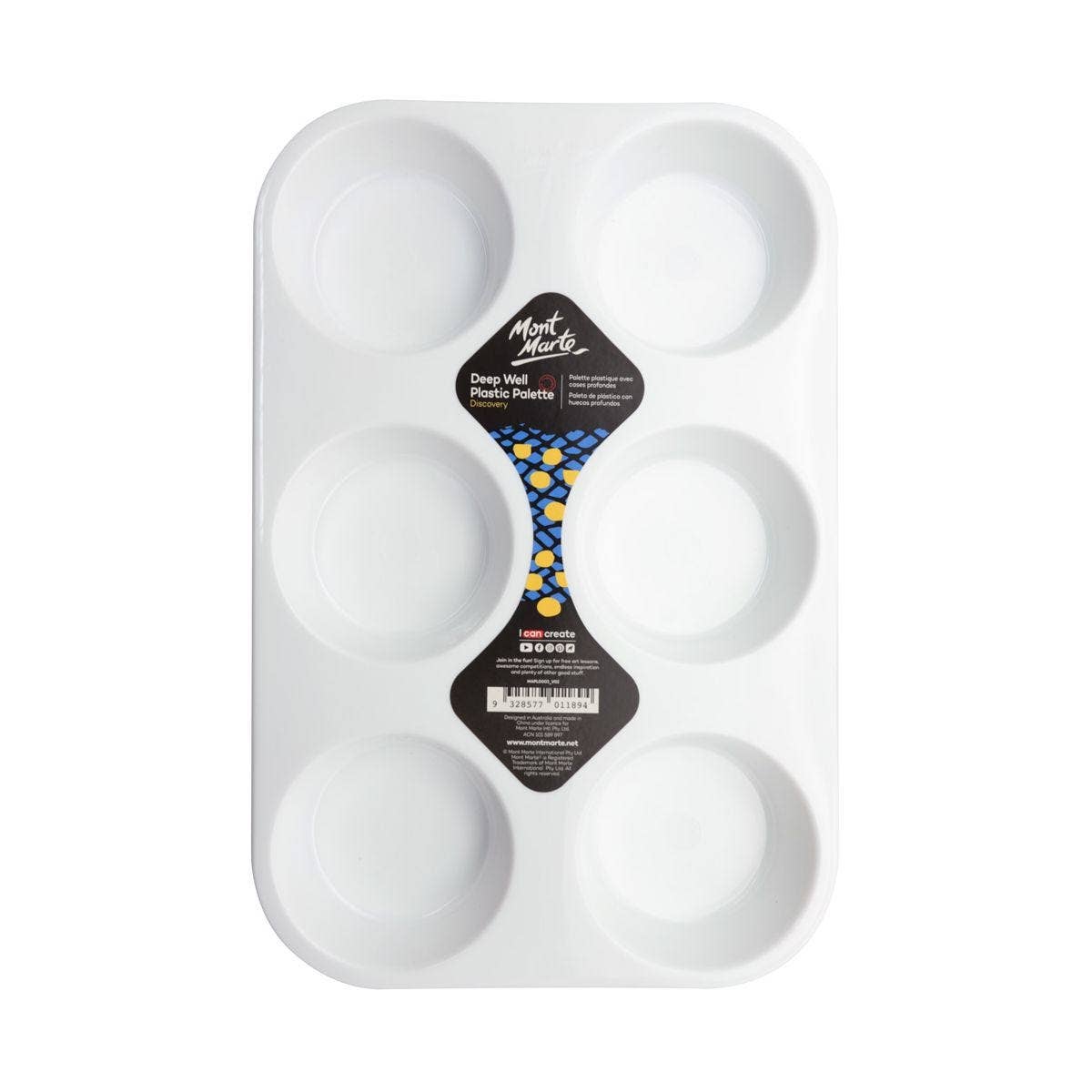 Mont Marte Usa, Inc. - Wholesale Palette/Mixing Tray - Deep Well Plastic Palette Discovery 6 Wells0