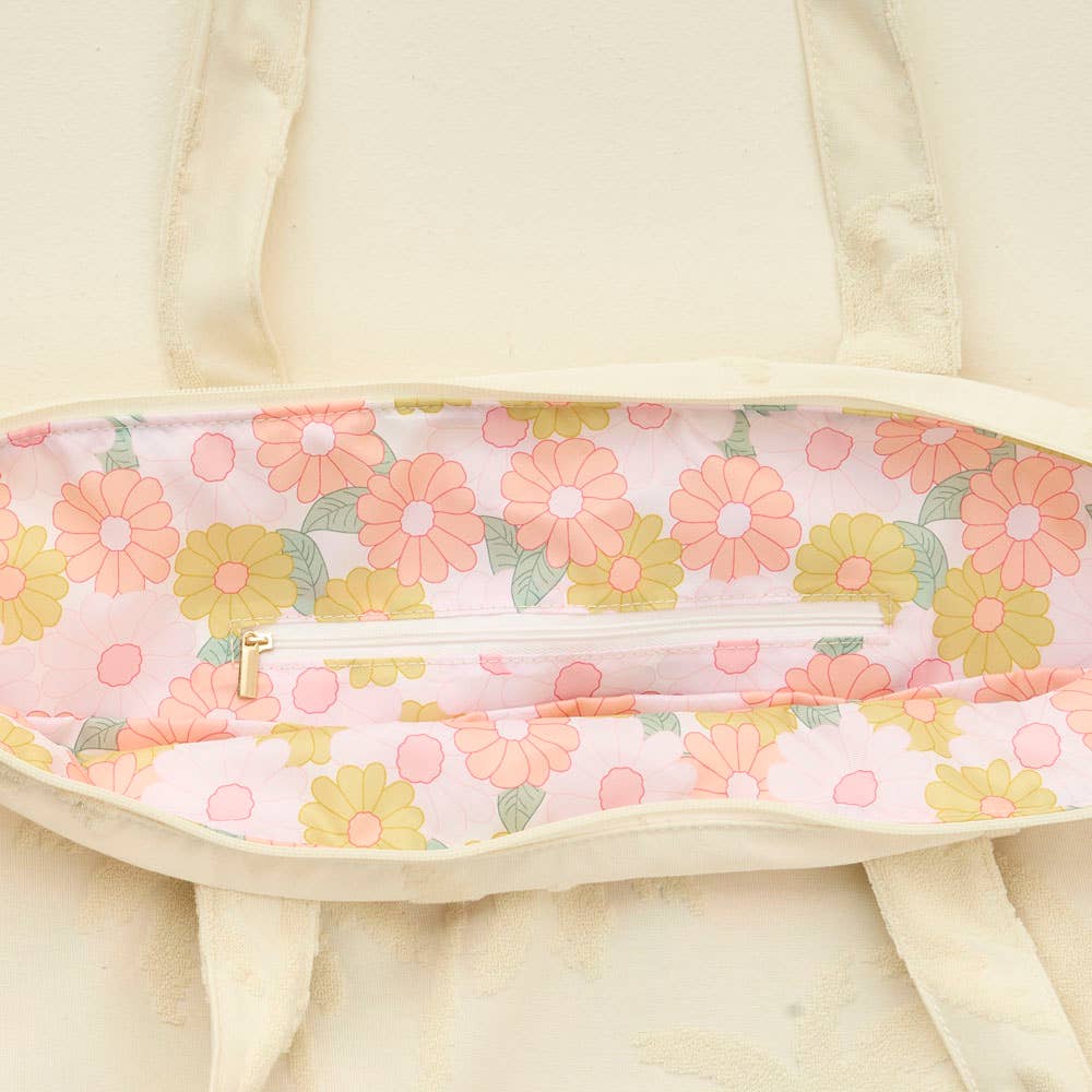 The Darling Effect - Wholesale Tote Bag - Women's - Terry Tote-Cream Palm1