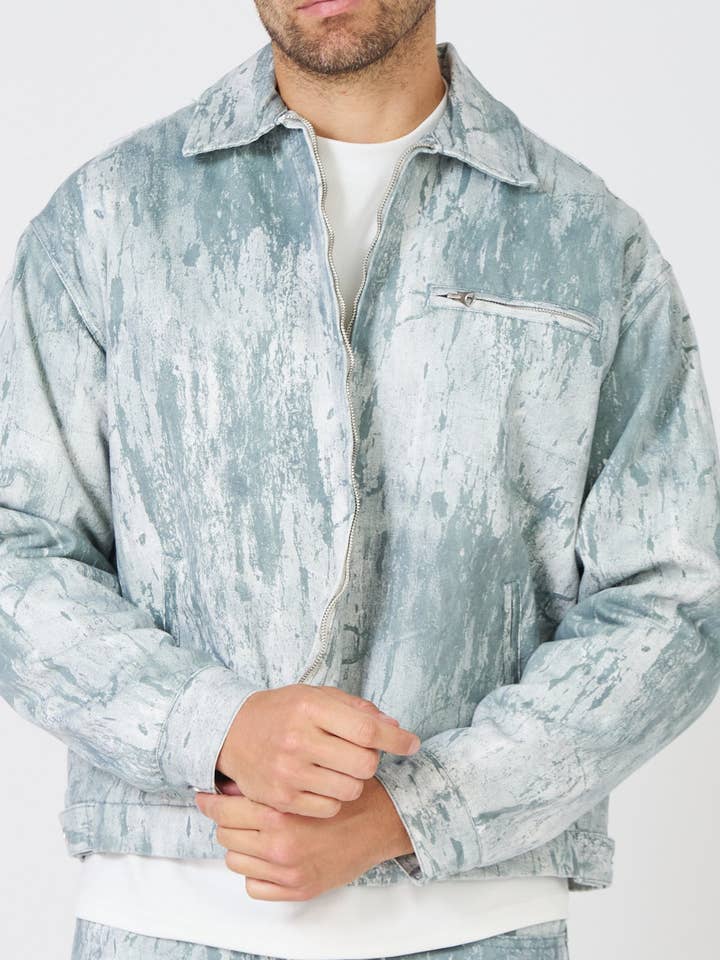 TOP MONDAY - Wholesale Top & Pant Set (NOT Loungewear) - Men's - Paint Effect Denim Set – Street Chic Look for Winter12