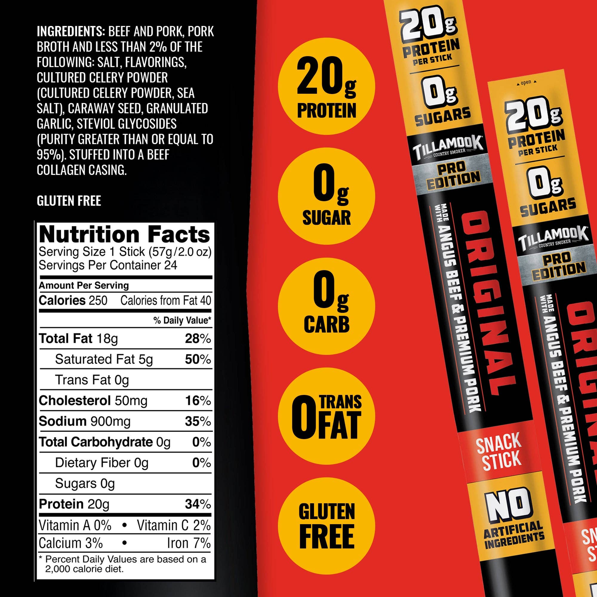 Tillamook Country Smoker - Wholesale Jerky - Zero Sugar Meat Sticks | PRO Edition Original1