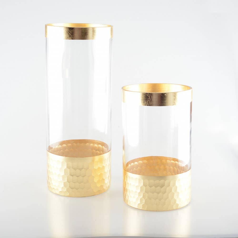 AULICA - Wholesale Vase - Transparent and gold vase h20cm2