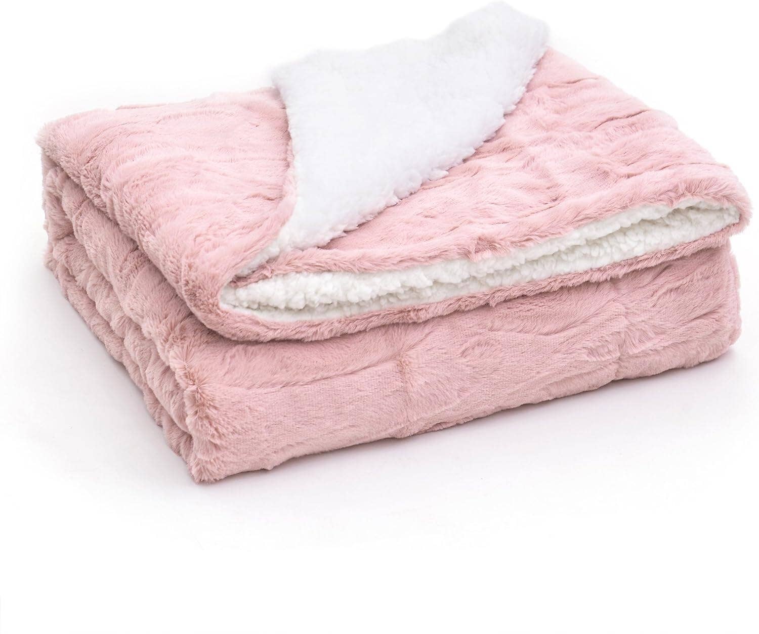 Tache Home Fashion - Wholesale Throw Blanket - Tache Faux Fur Dusty Muted Pink Throw Blanket (#7)1