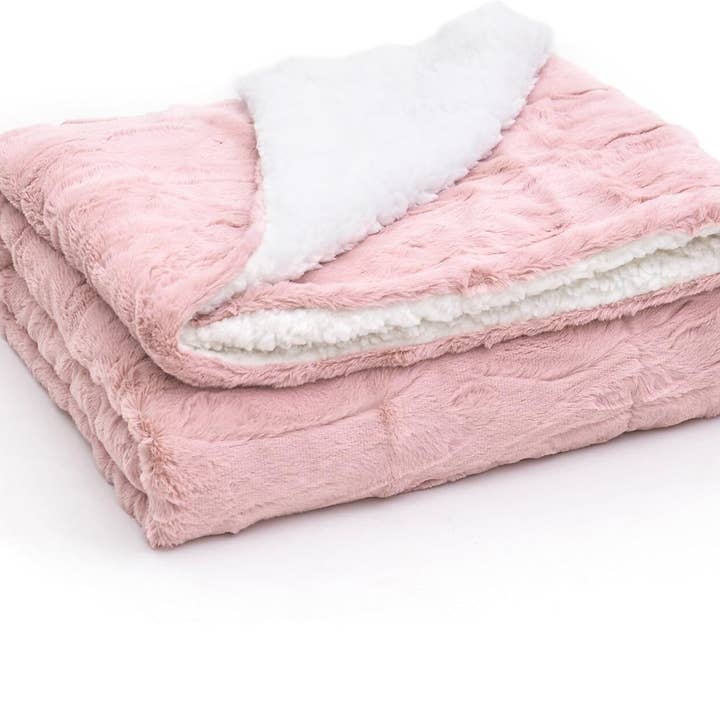Tache Home Fashion - Wholesale Throw Blanket - Tache Faux Fur Dusty Muted Pink Throw Blanket (#7)1