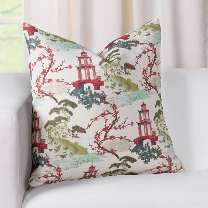 Cuscino decorativo Siscovers Tranquility Pagoda Print per la vendita all'ingrosso da parte di Siscovers