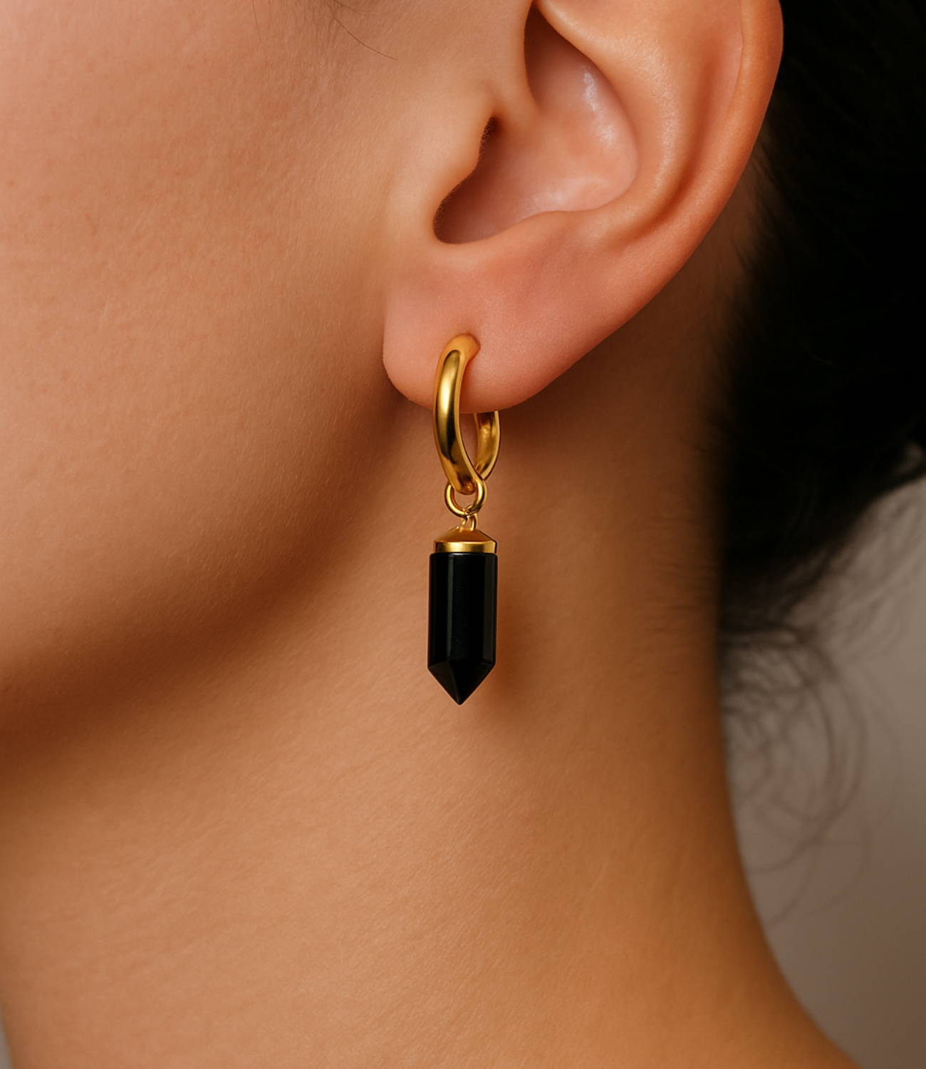 PHOEBE´S - Wholesale Dangle Earrings - Pendientes Colgantes con Piedra Natural Puntiaguda – Oro de 18K0