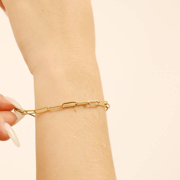 WJW - Wholesale Link & Chain Bracelet - Stainless Steel Paperclip Chain Bracelet
