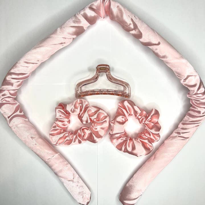 JAZ Cosmetics - Wholesale Hair Curlers - Pink Heatless Hair Curler Set