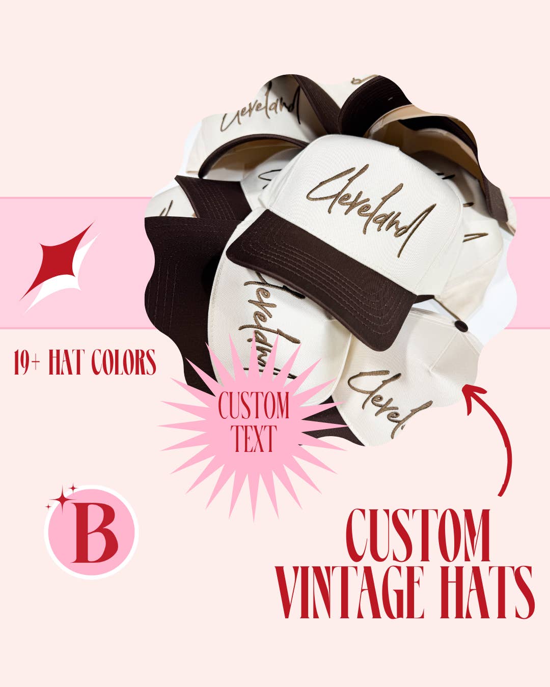 The Babe Co. - Wholesale Baseball Cap - Women's - Customized Vintage Embroidered Hat