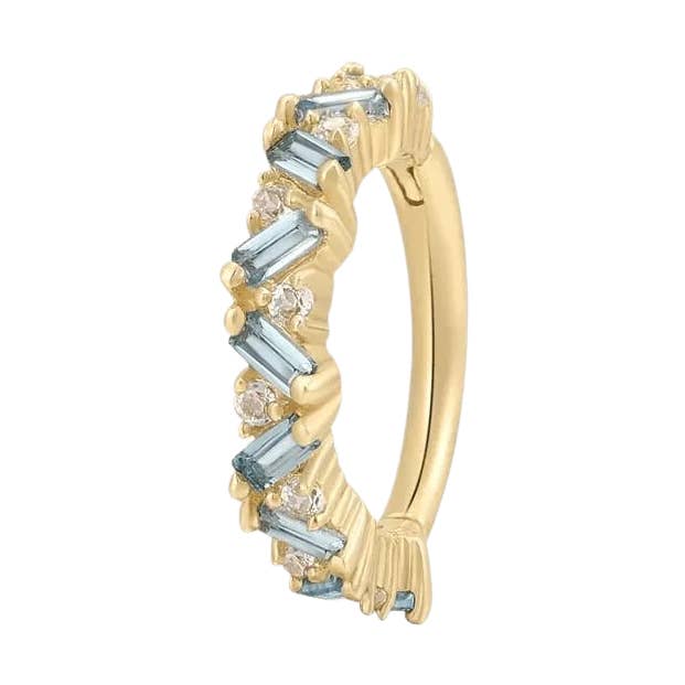 Laguna - London Blue Topaz - Gold Clicker for wholesale by Piercing-zone