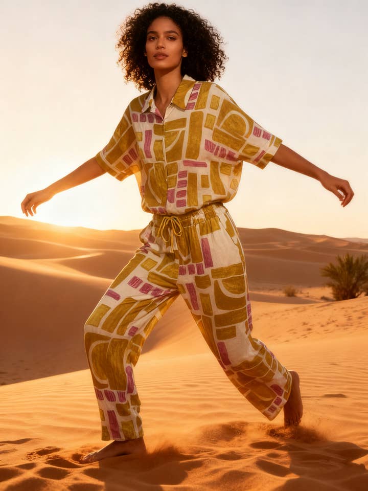 Ensemble chemise et pantalons fluides pour la vente par last queen