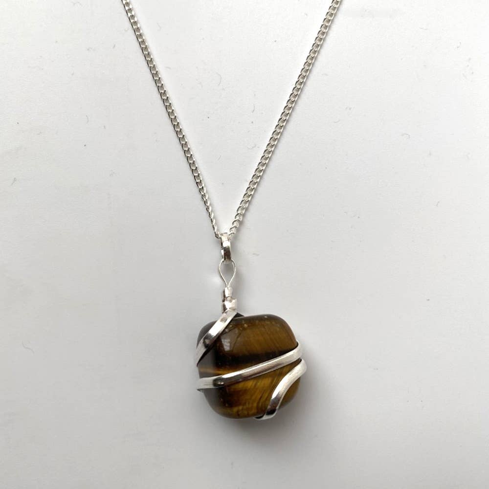 VIE - Wholesale Pendant/Charm Necklace - Tumbled Stone Wire Wrap Pendant, 2-3cm22