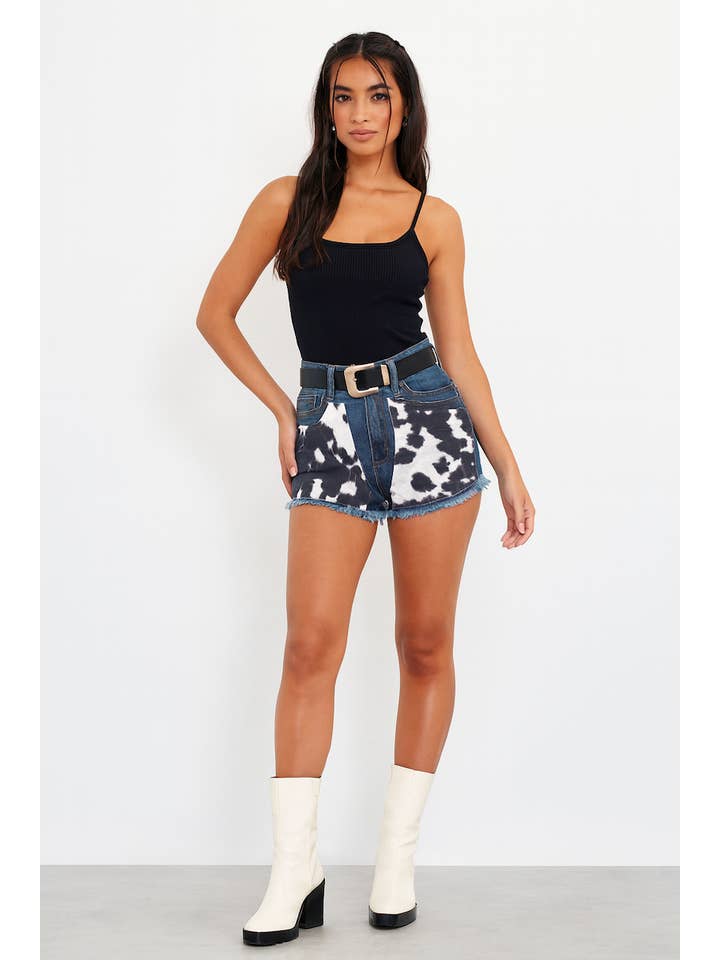 GJG Denim - Wholesale Shorts - Women's - Reworked Cowhide Denim Shorts