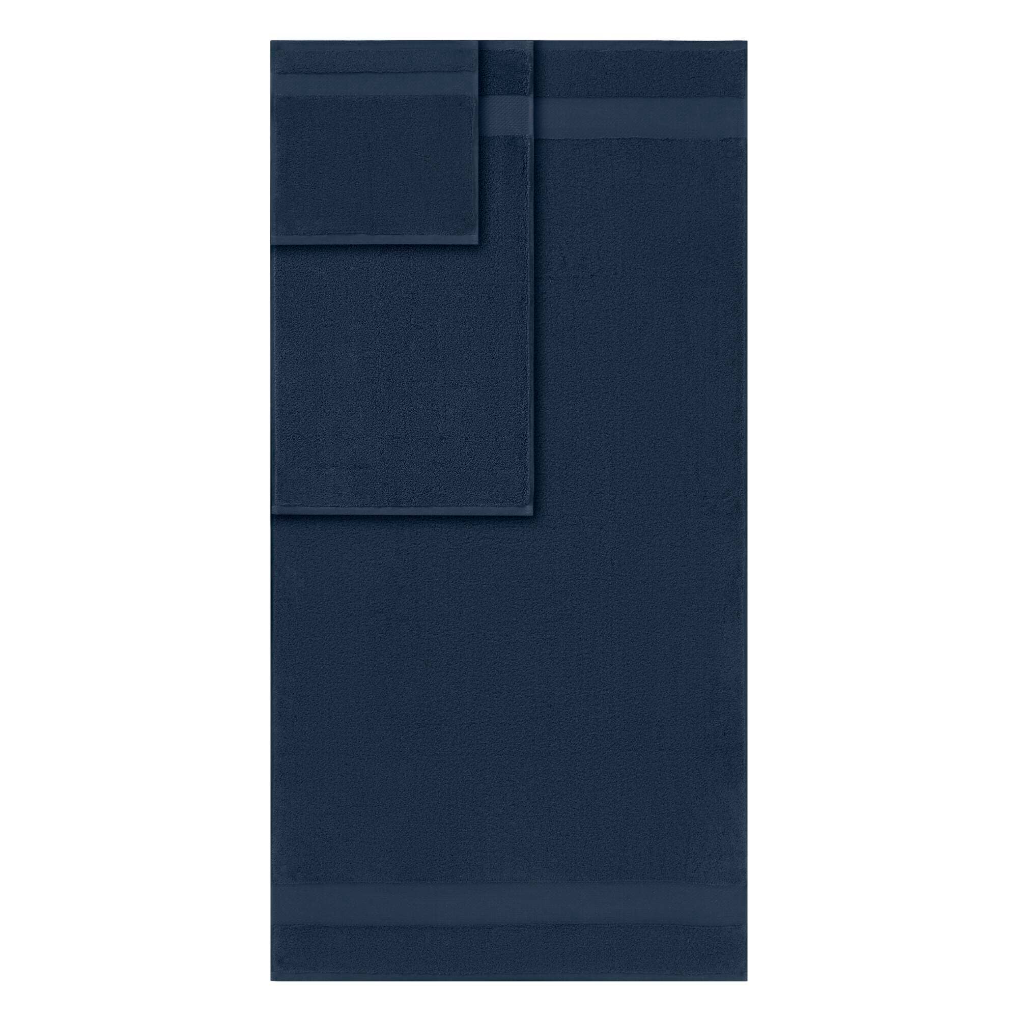 Olliix - Vente Ensembles de serviettes - Ensemble de serviettes de salle de bain 6 pièces en coton turc, bleu marine4