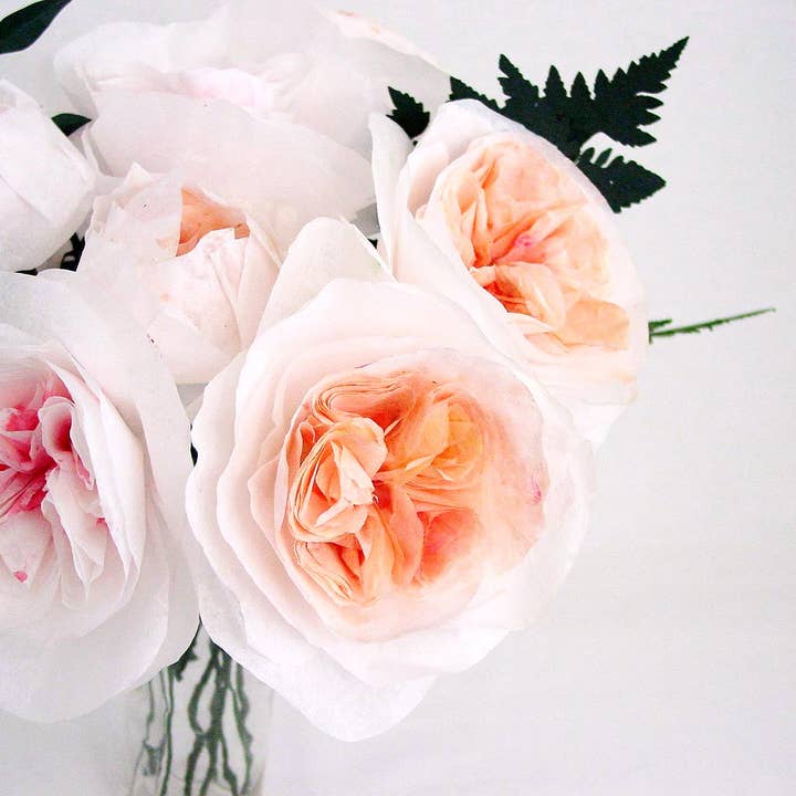 Beautiful Things By Bec - Wholesale Artificial Flowers - Paper David Austin Roses set of 10 Stems