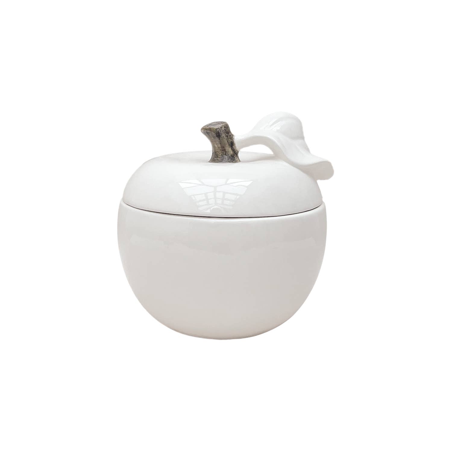 Opjet Paris - Wholesale Decorative Box - White apple box D16.7 H17cm