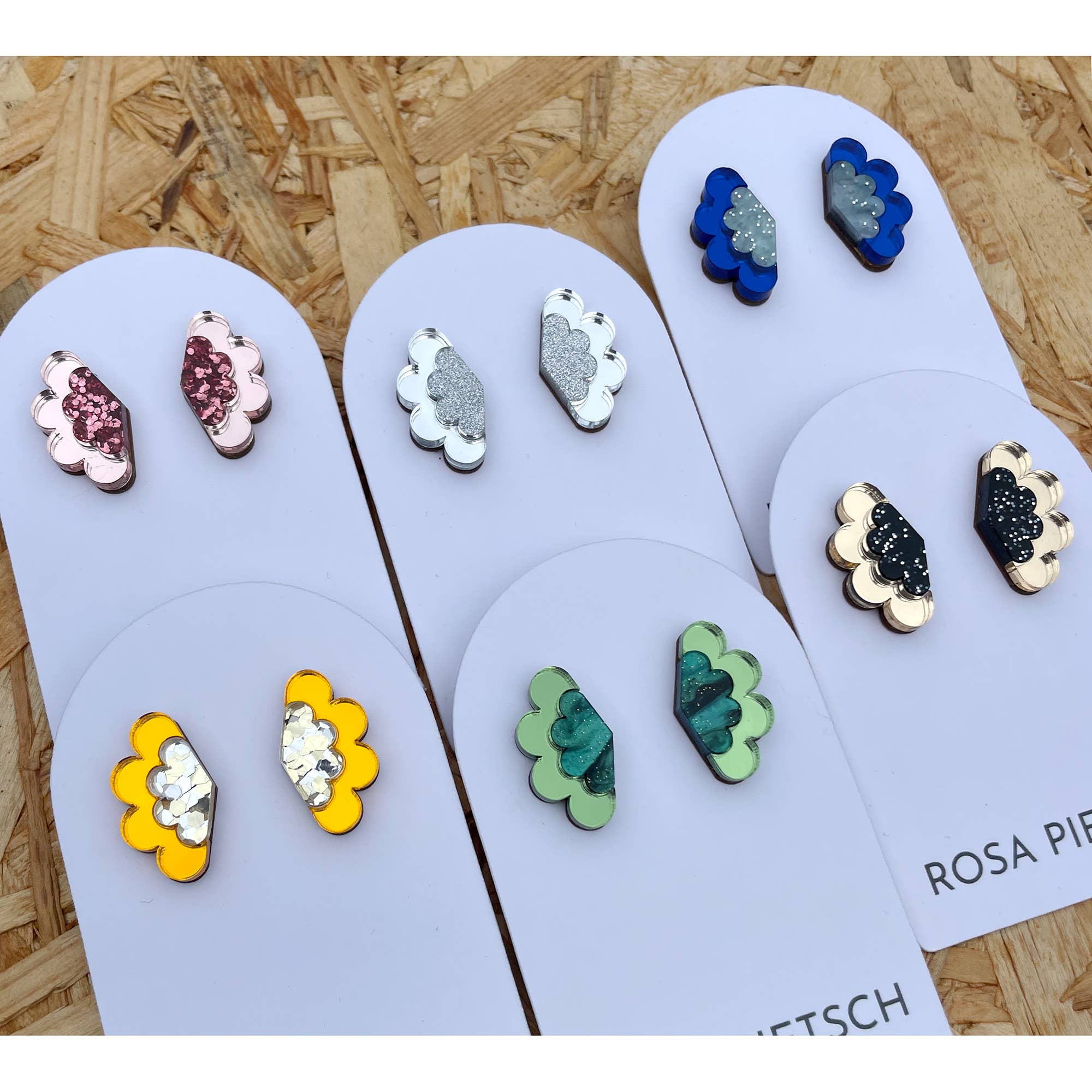 Rosa Pietsch – wholesale Stud/post earrings – Scalloped Stud Earrings - Cobalt Blue1