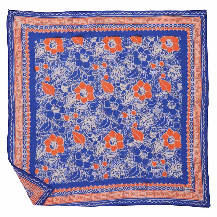 Pañuelo Batik Teñido a Mano, 100% Algodón Suave, Cielo al Atardecer, Azul, Naranja para venta al por mayor de Kasih Co-op