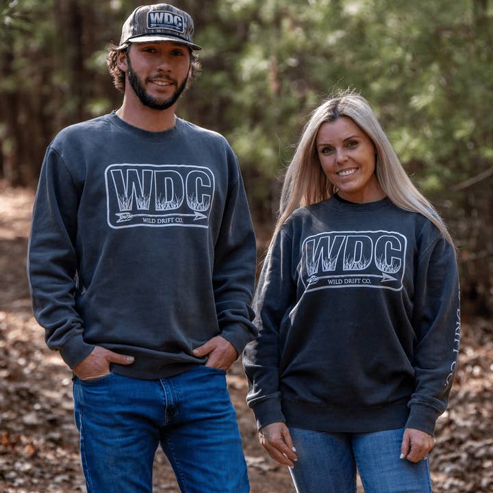 WDC Pigment Black Crewneck for wholesale by Wild Drift Co. (WDC)