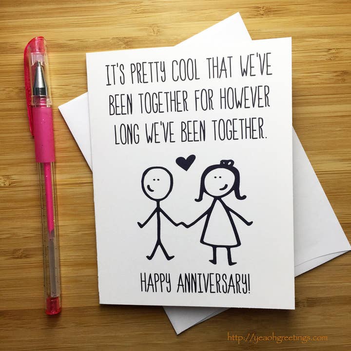 Funny 'However Long' Anniversary Card, Happy Anniversary for wholesale by Yeaoh! Greetings