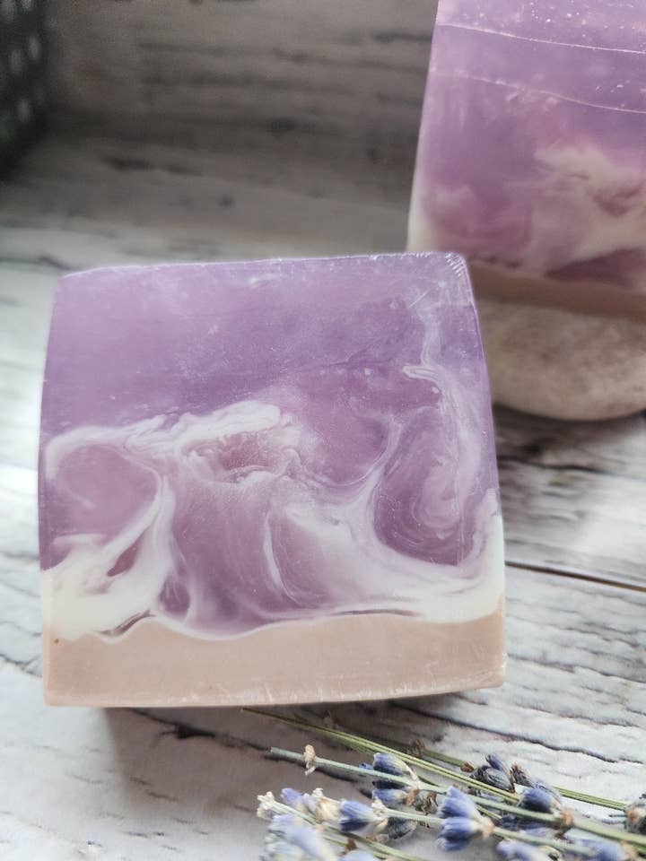 Lavender Beach Swirl Aloe & Goat's Milk Soap for wholesale by Lavender Beach