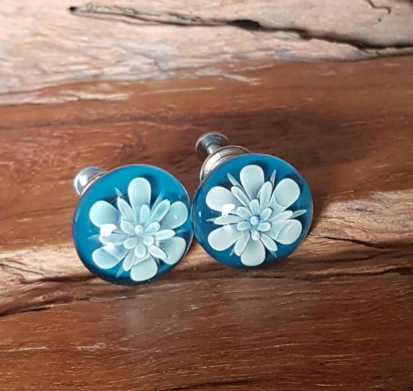 AB Glass Designs – wholesale Knopp/Handtag – Blåst glas blomma knoppar - uppsättning av två2