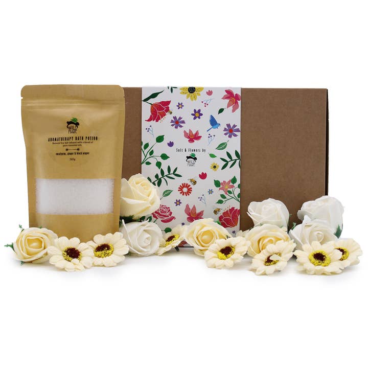 Ancient Wisdom - Wholesale Bath & Body Set - Wild Hare Salt & Flowers Set - Cold & Flu