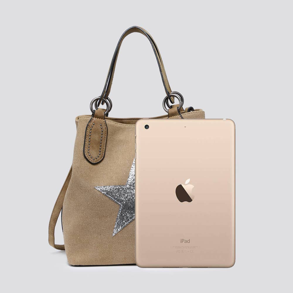 House of Milano – wholesale Tote bag – Women's – JNY2290S2526 Canvas Star Tote Bag5