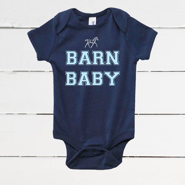 Barn Baby Horse Bodysuit for Boys for wholesale by Equestrian Creations