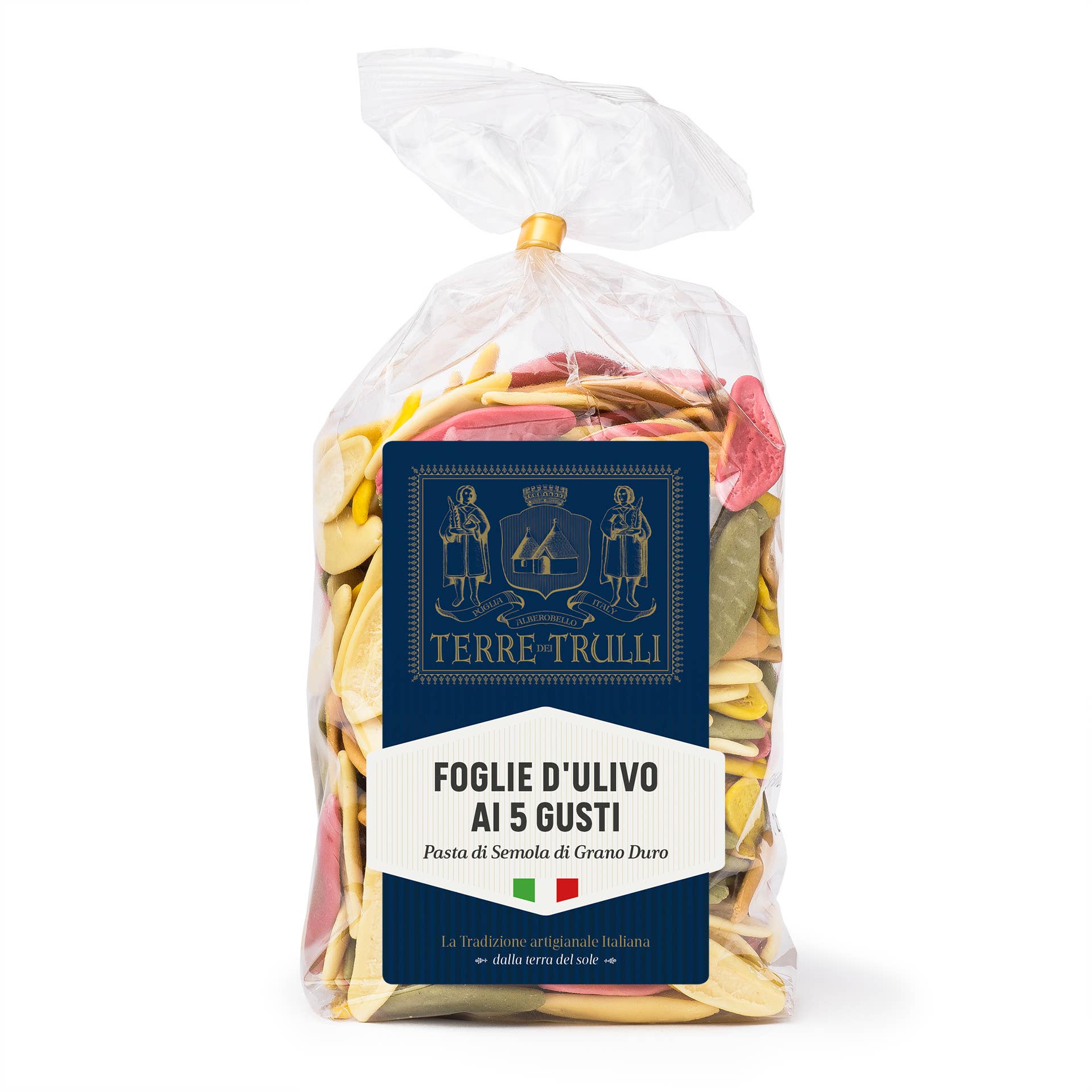 Terre dei Trulli - Venta al por mayor Pasta - Pasta Hoja de Oliva 5 Sabores 500 g - Pasta típica italiana1