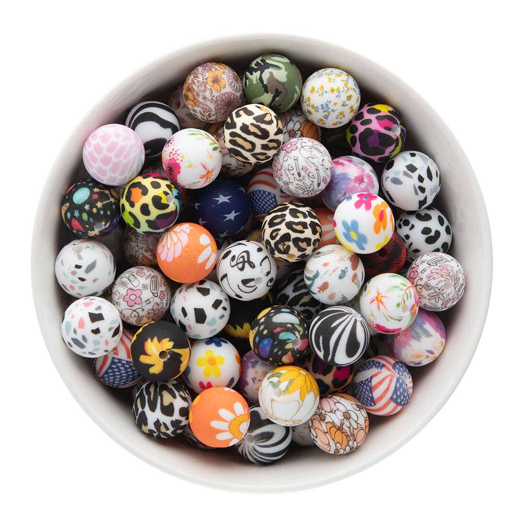 Cara & Co Silicone Craft Supply - Wholesale Craft Supplies - Standard Silicone Print Beads106