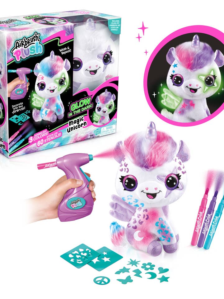 Airbrush Plush Glow DIY Unicorn Washable Kit in Box for wholesale by License 2 Play Toys