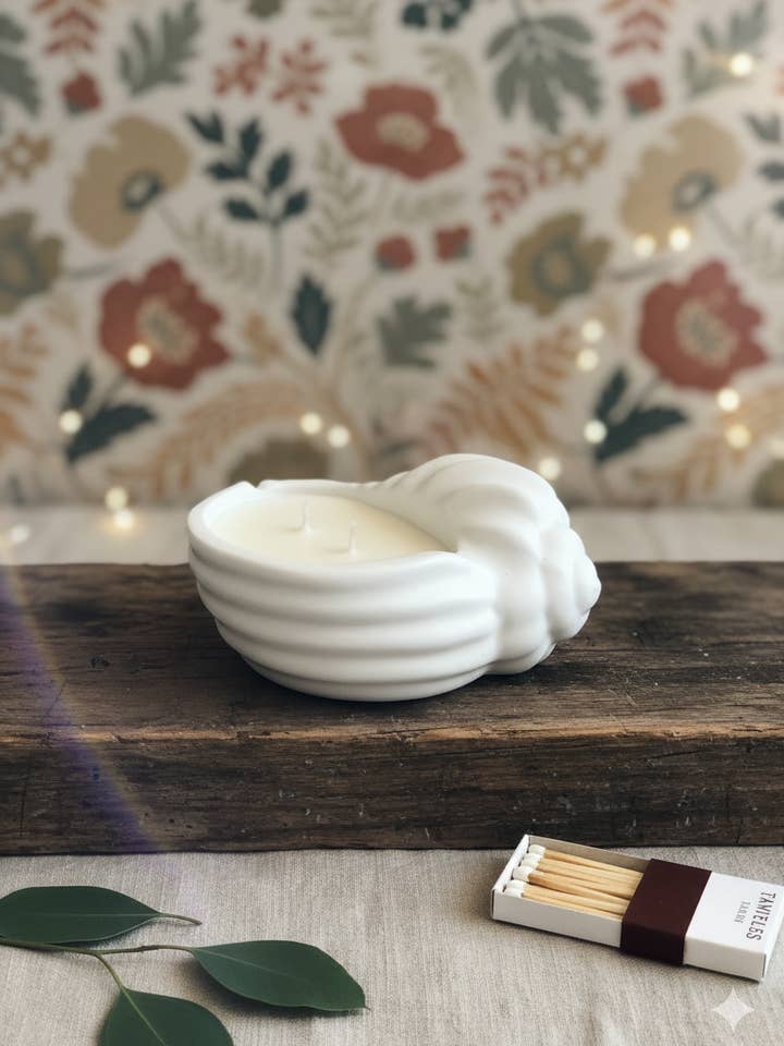 Vela de Concha de Jesmonite | Acento de Casa Costeira de Luxo por atacado de Crazy About Candles