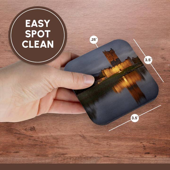 3dRose - Wholesale Coasters - 3dRose, Historic Ross Castle at dusk in Killarney NP, Ireland, Coaster13