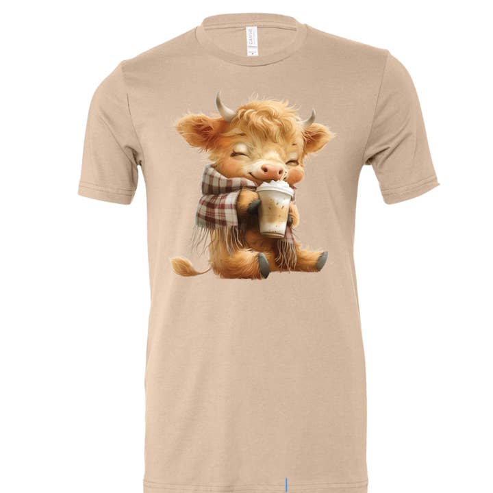 Frappe Calf Tshirt or Sweatshirt. for wholesale by Rose’s Colored Designs