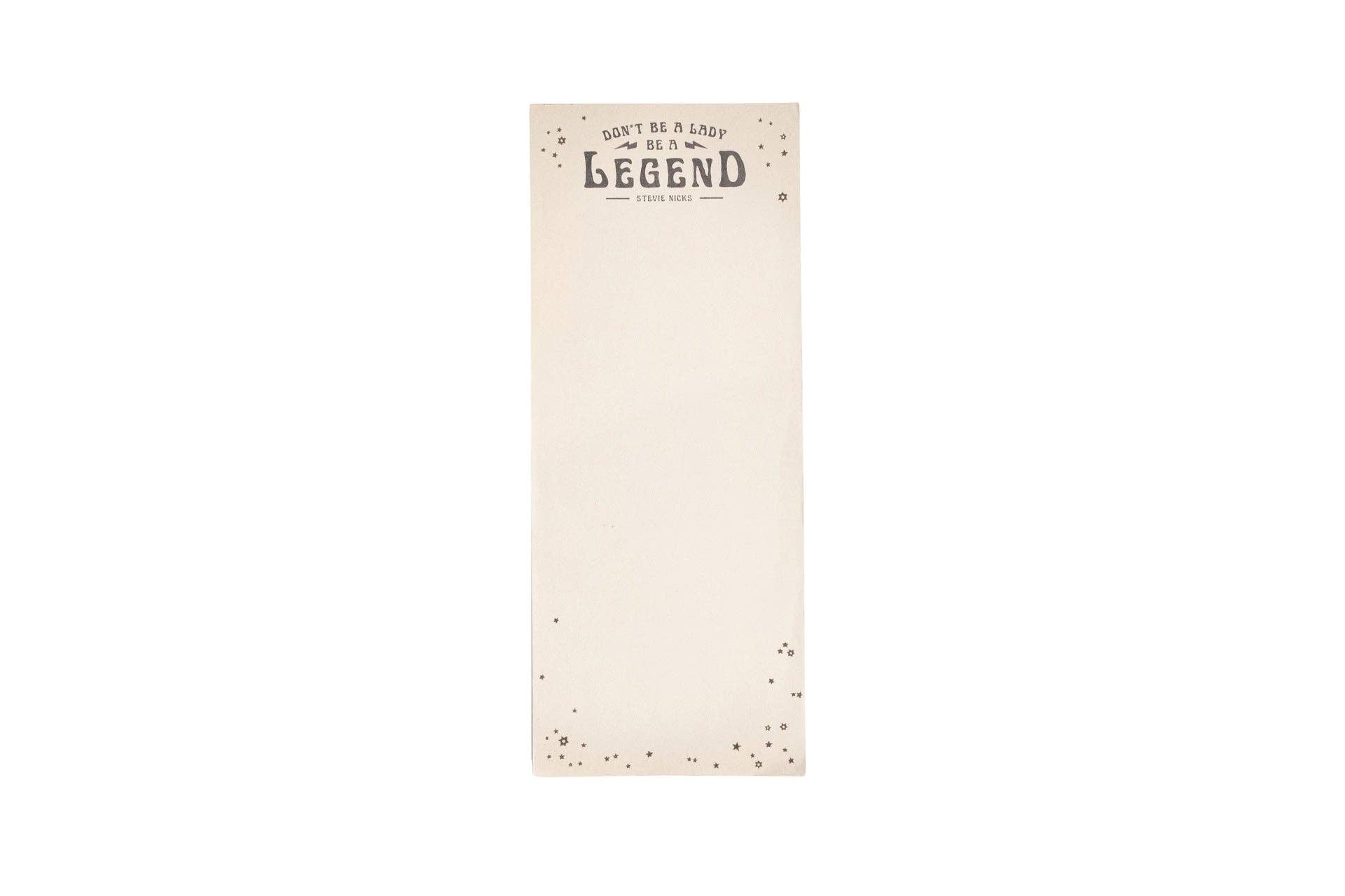 Sugarboo & Co - Wholesale Notepad - Don't Be A Lady, Be A Legend (Stevie Nicks) Skinny Notepad1
