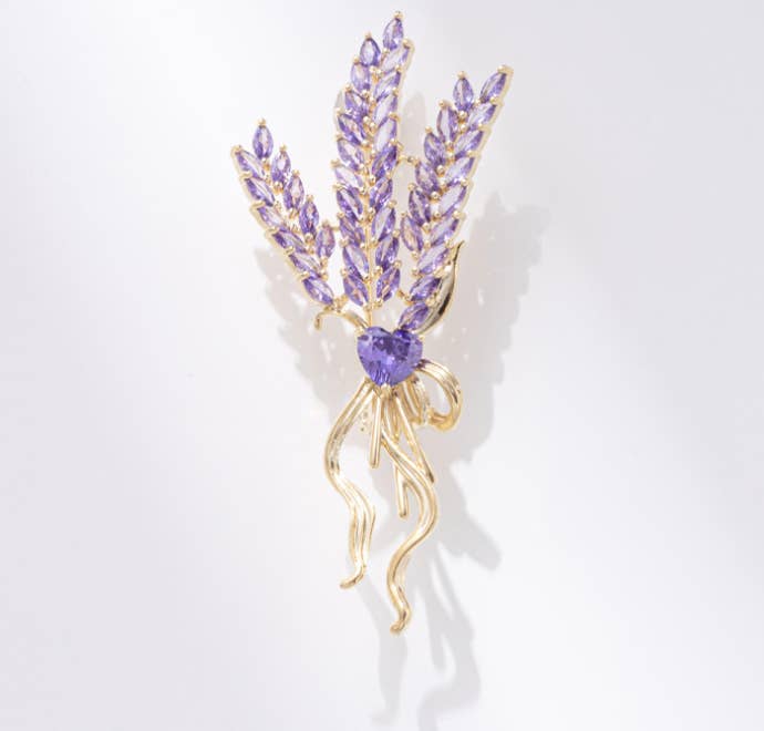 Bright MacMing - Wholesale Brooch - Purple Wheat Ears Brooch