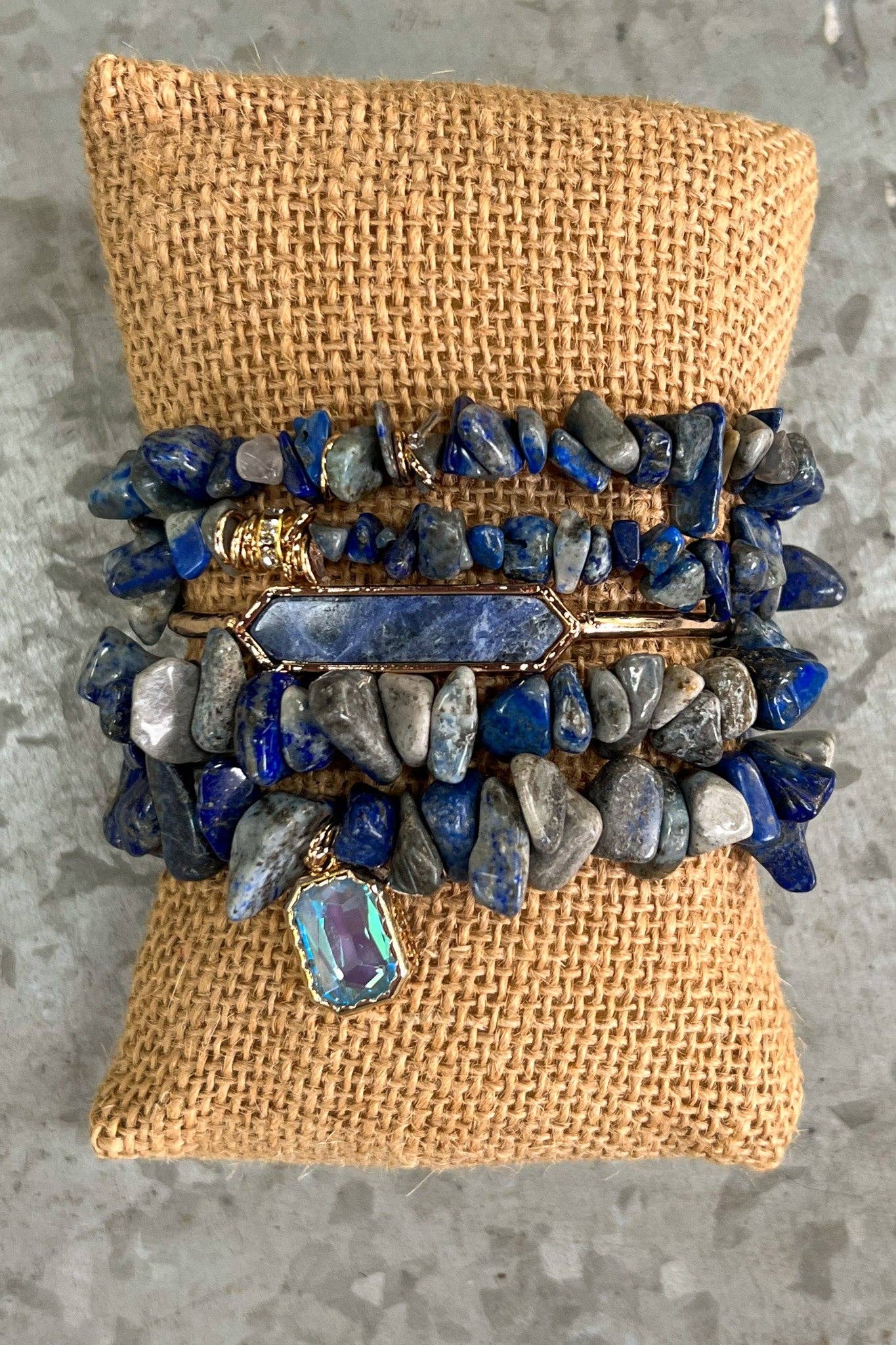 Dylan Designs - Vente Bracelet de perles - Ensemble de Bracelets Elyse Mélange Bleu3