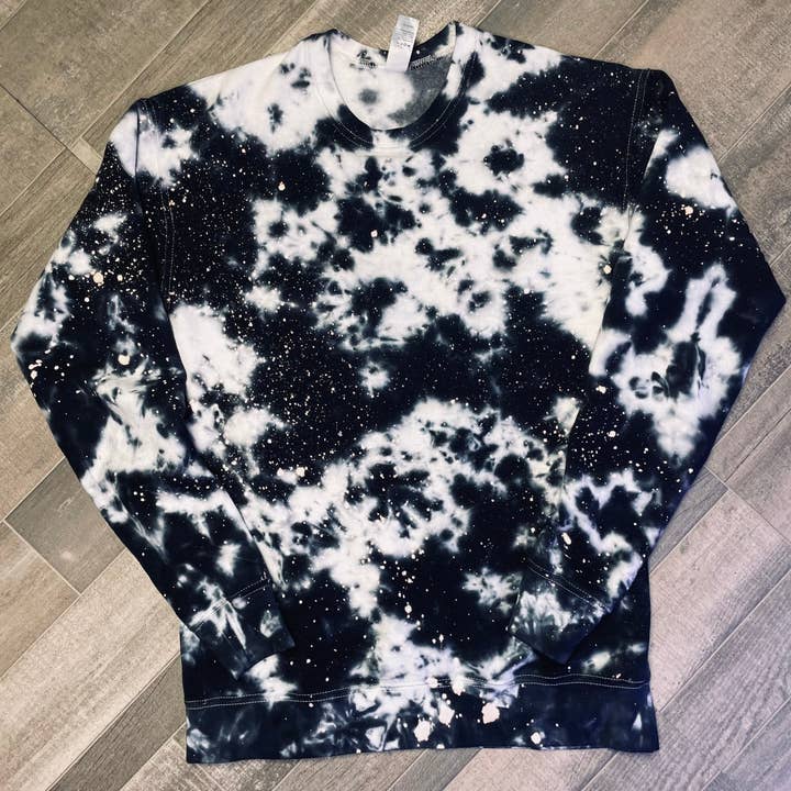 Black Galaxy Tie Dye Sweatshirt MTO for wholesale by Maria's Custom Designs